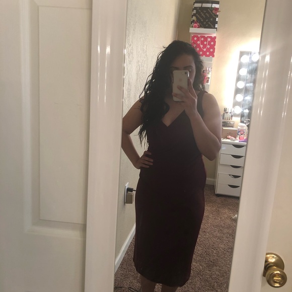 Final Price Ralph Lauren burgundy wrap dress - Picture 8 of 8